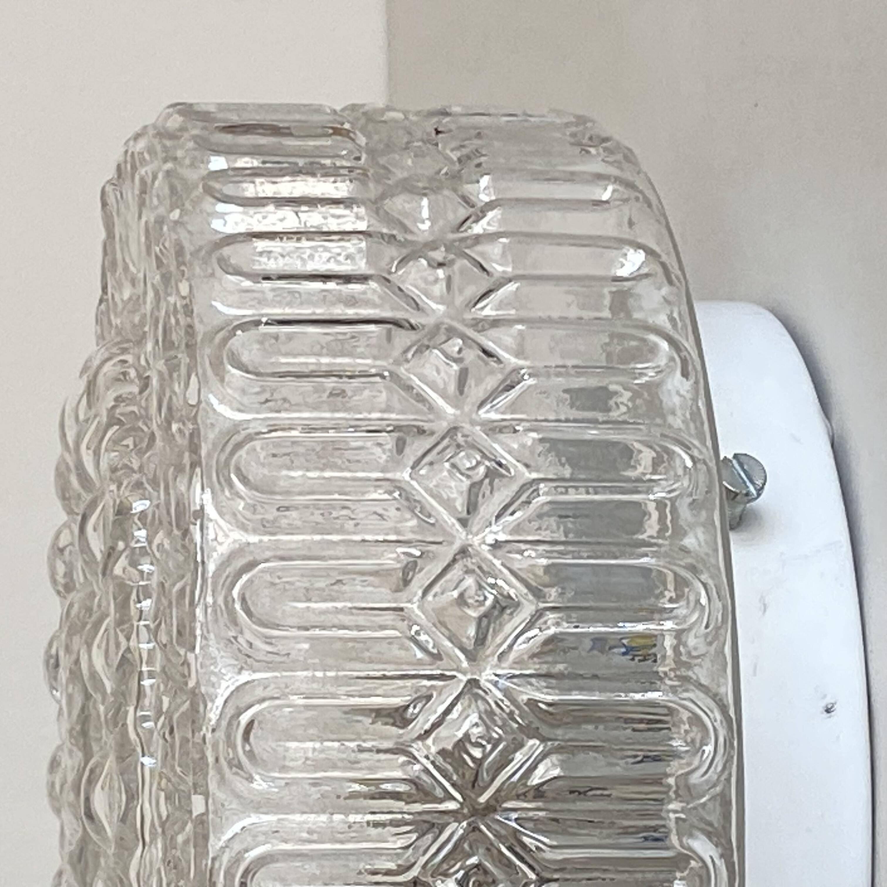 Wall light ceiling light molded glass 1970 1980 seventies eighties