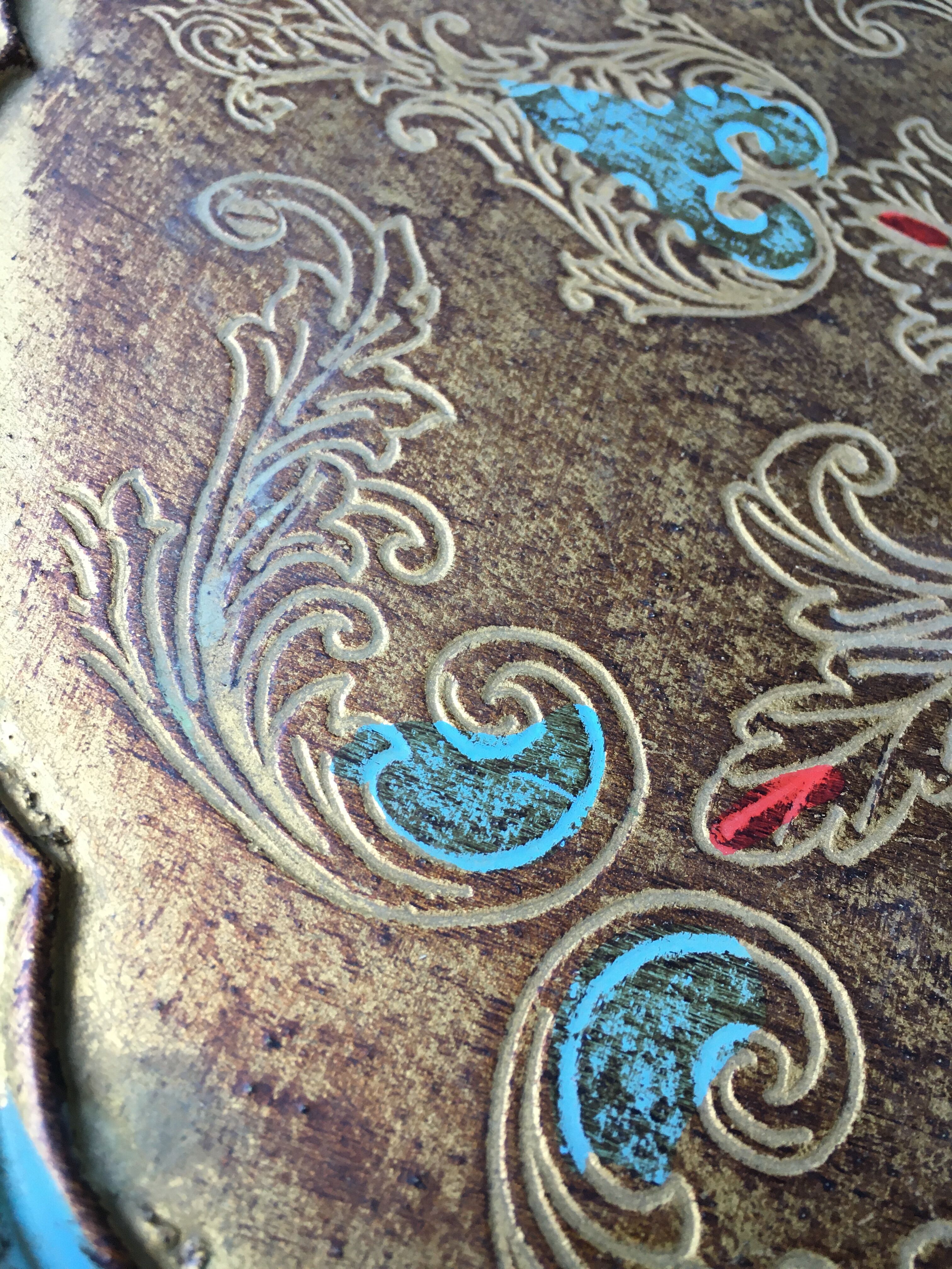 Blue and gold Venetian tray