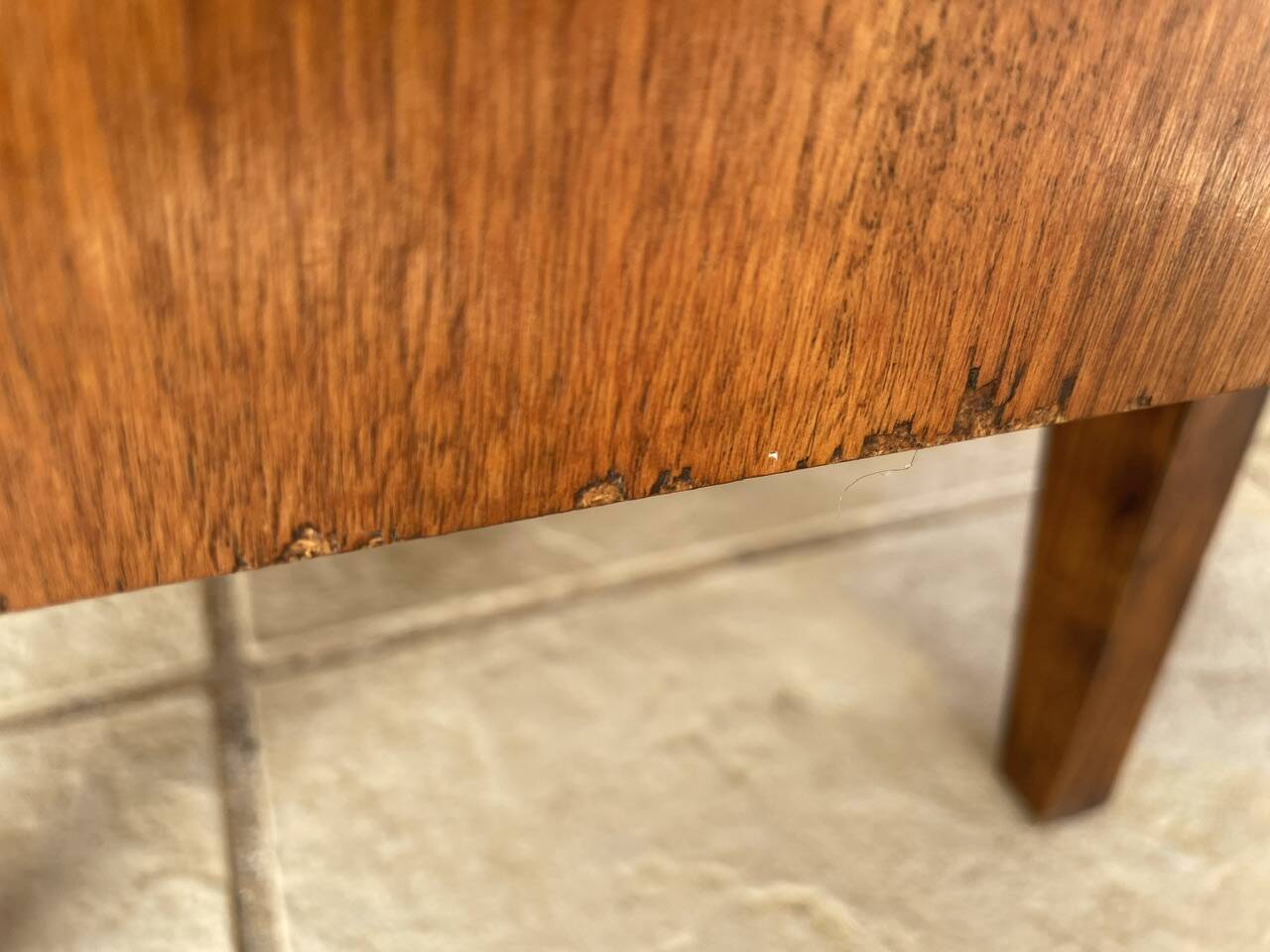 Vintage walnut commode with tapered legs circa 1950s