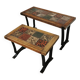 Pair of ceramic and metal nesting tables 1970