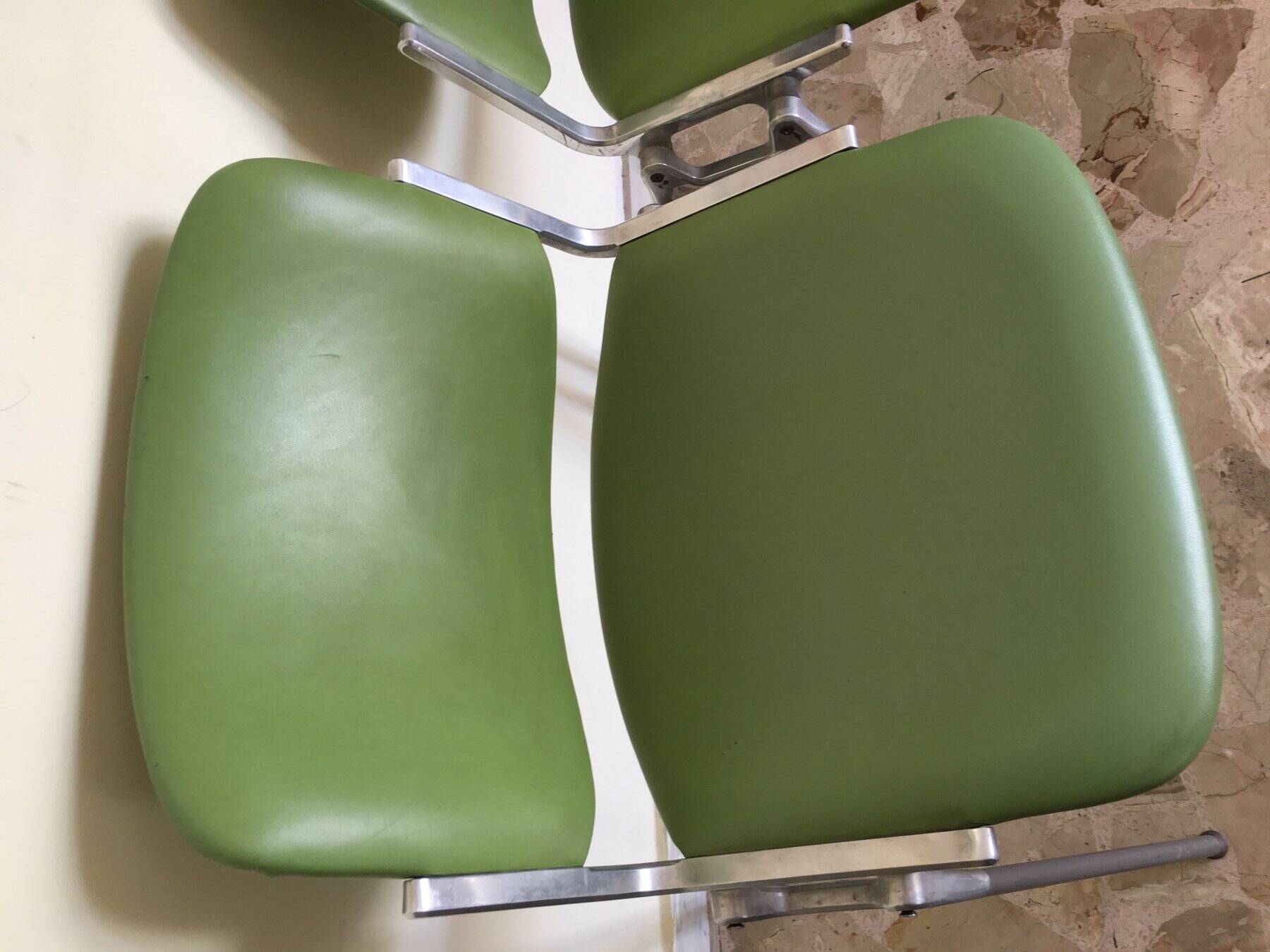 Chairs (4) Anonima Castelli - Giancarlo Piretti - DSC106 - Metal, Eco-leather
