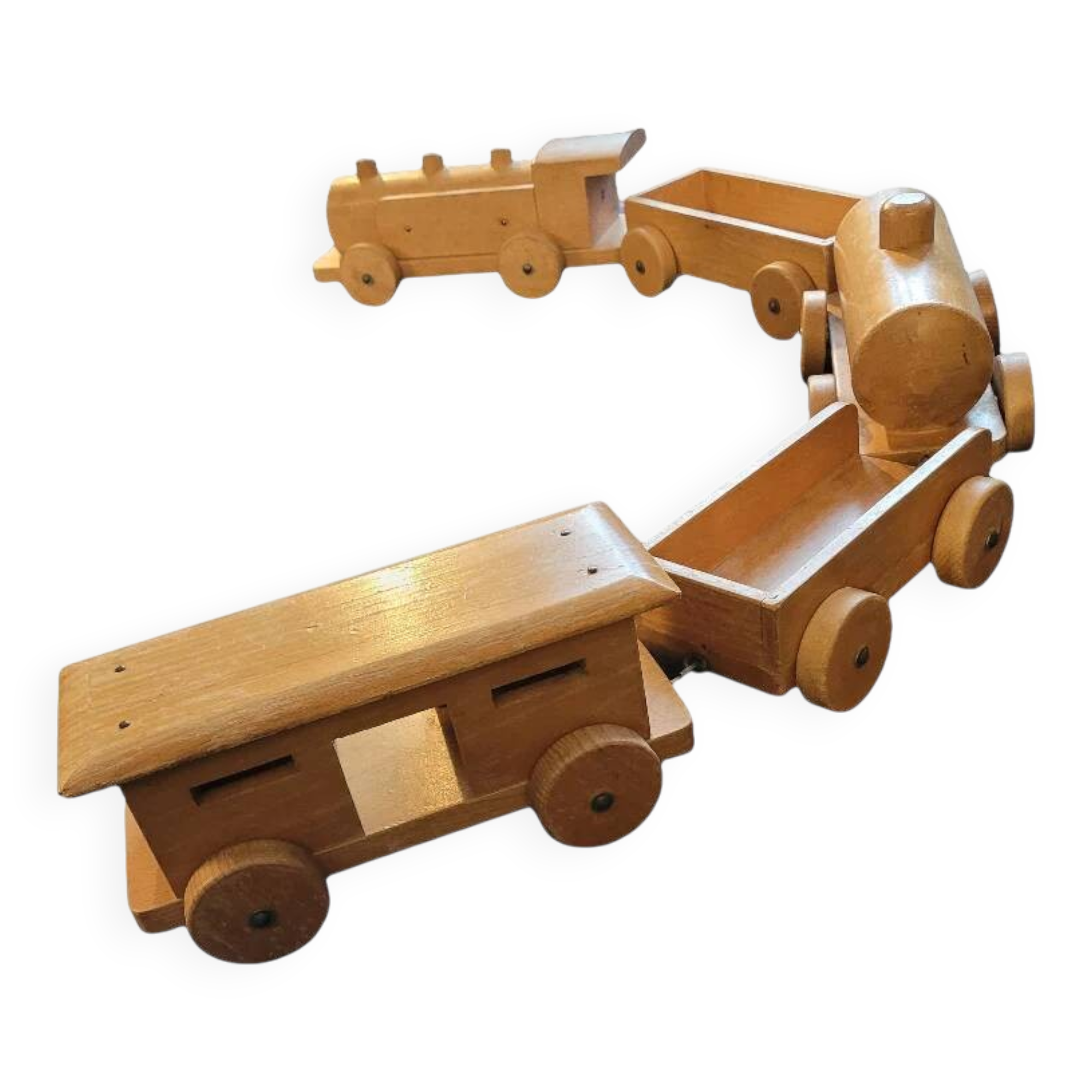 Old wooden train - beech toy