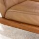 vintage camel leather and wood 2-seater sofa – 1970s