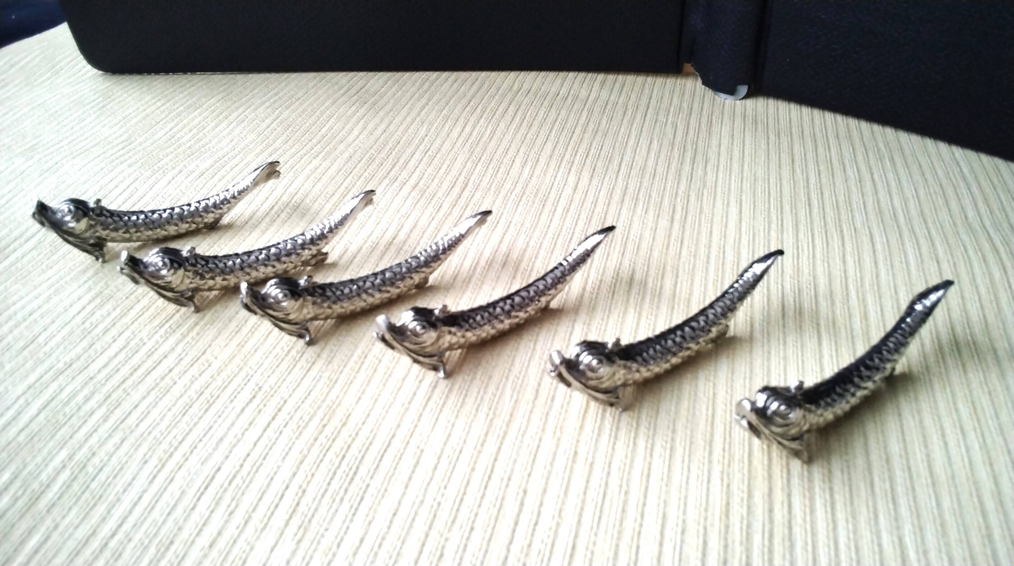 6 Zoomorphic Metal Knife Rests