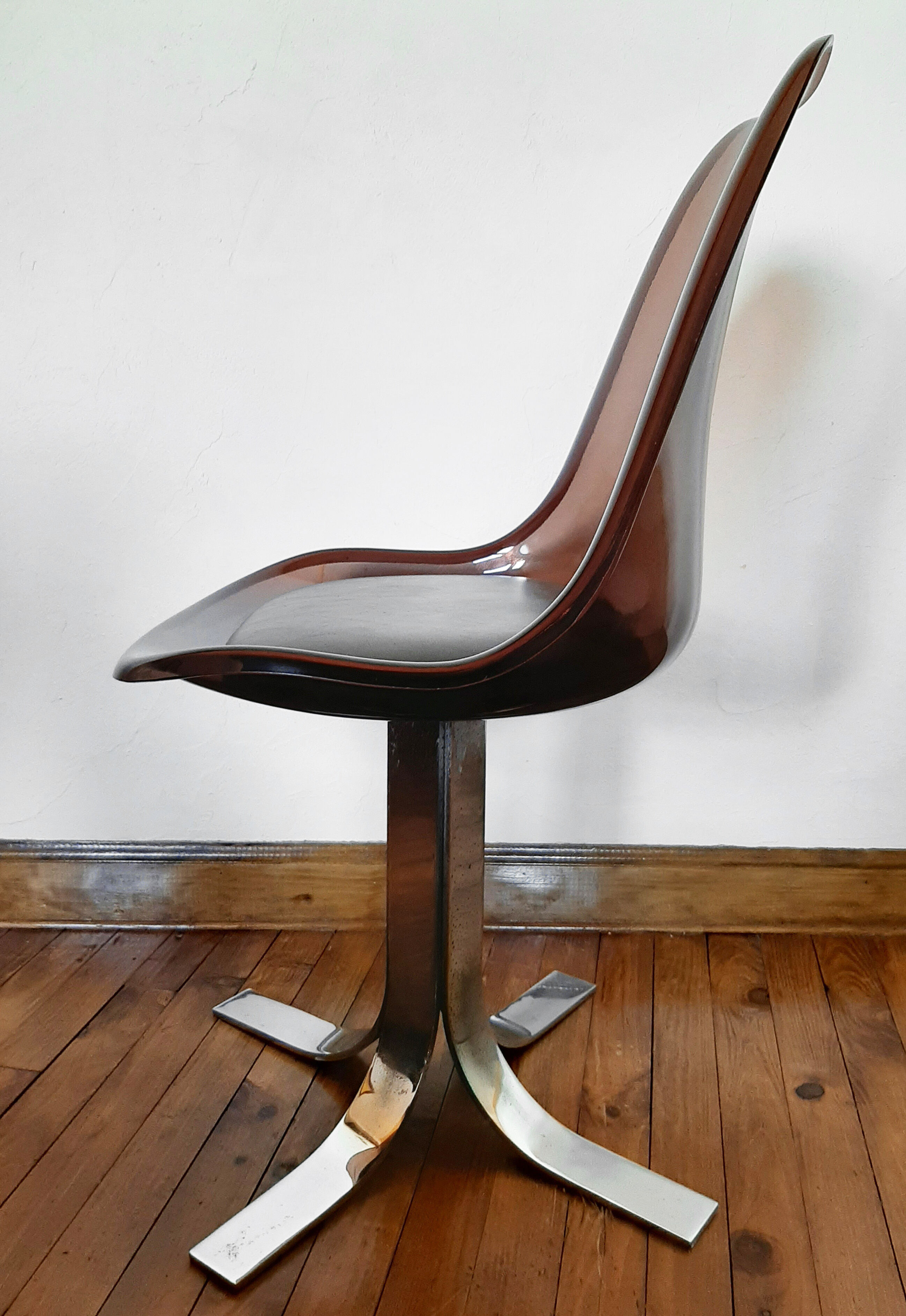 Plexiglas chair and chrome metal 1970