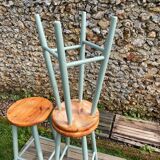 Pair of vintage wooden stools