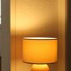 Wooden ball lamp, beige lampshade, 1970s