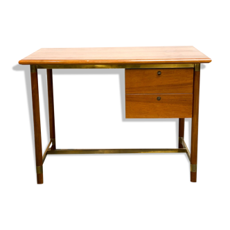 Brass & oak Italian desk