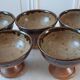 Set of 5 fruit cups / ice in stoneware artisanal pottery 70s