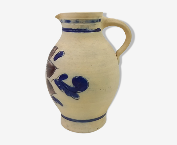 Cruche écru déco feuilles 29cm