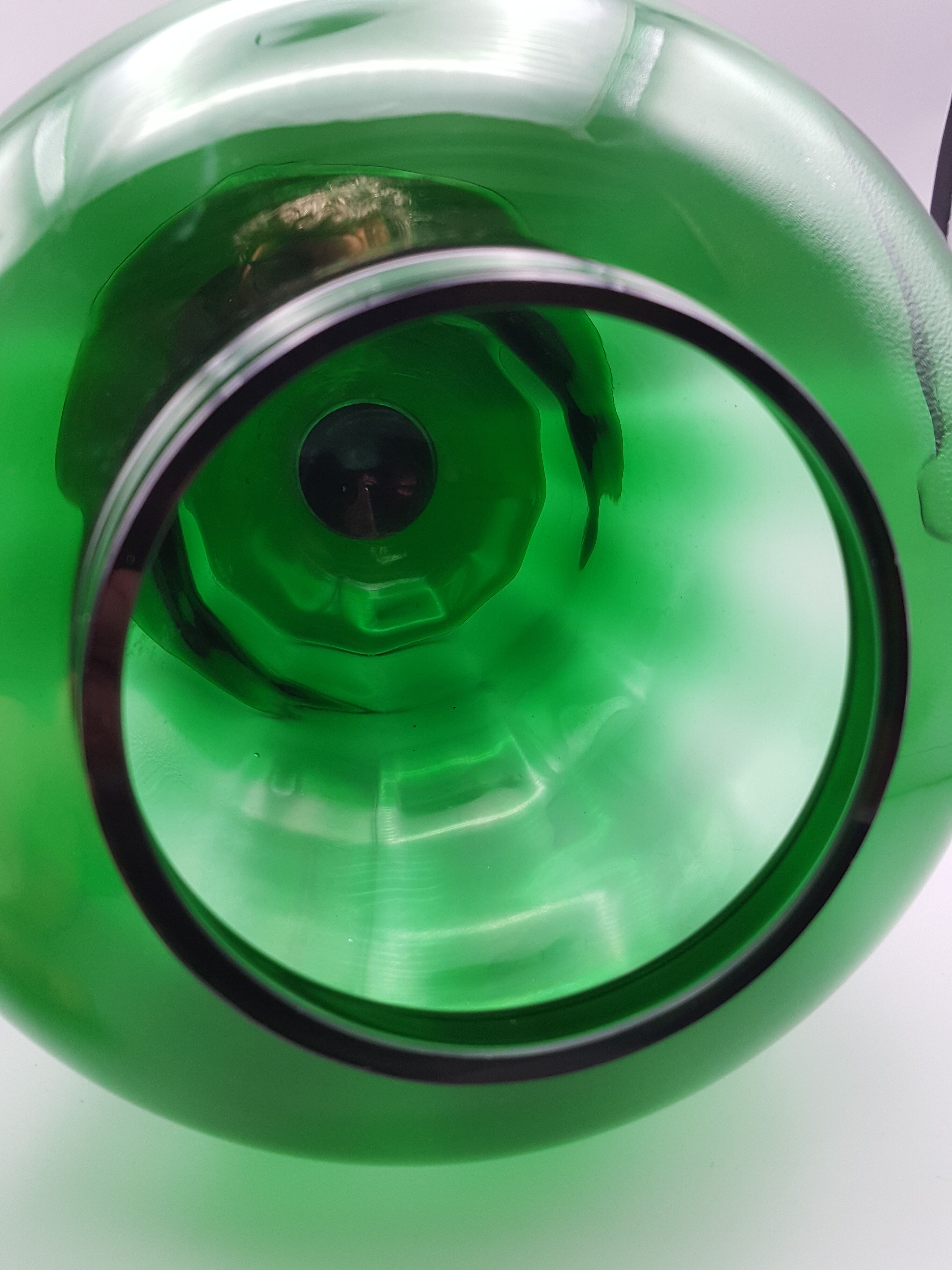 Old candy glass blown 35 cm high