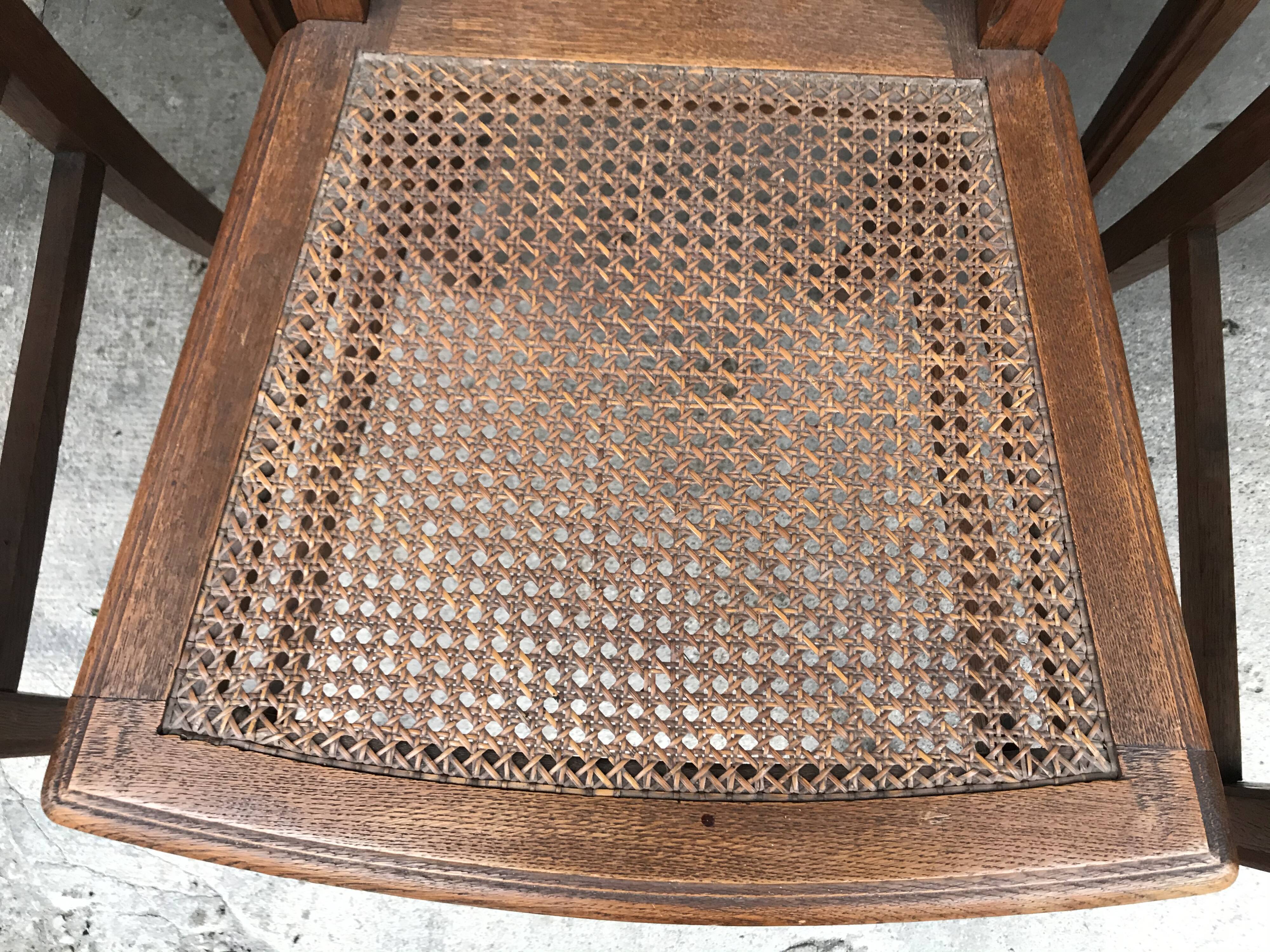 Suite of 6 chairs oak canage art nouveau