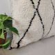 Moroccan cushion in black and white wool 55x55cm