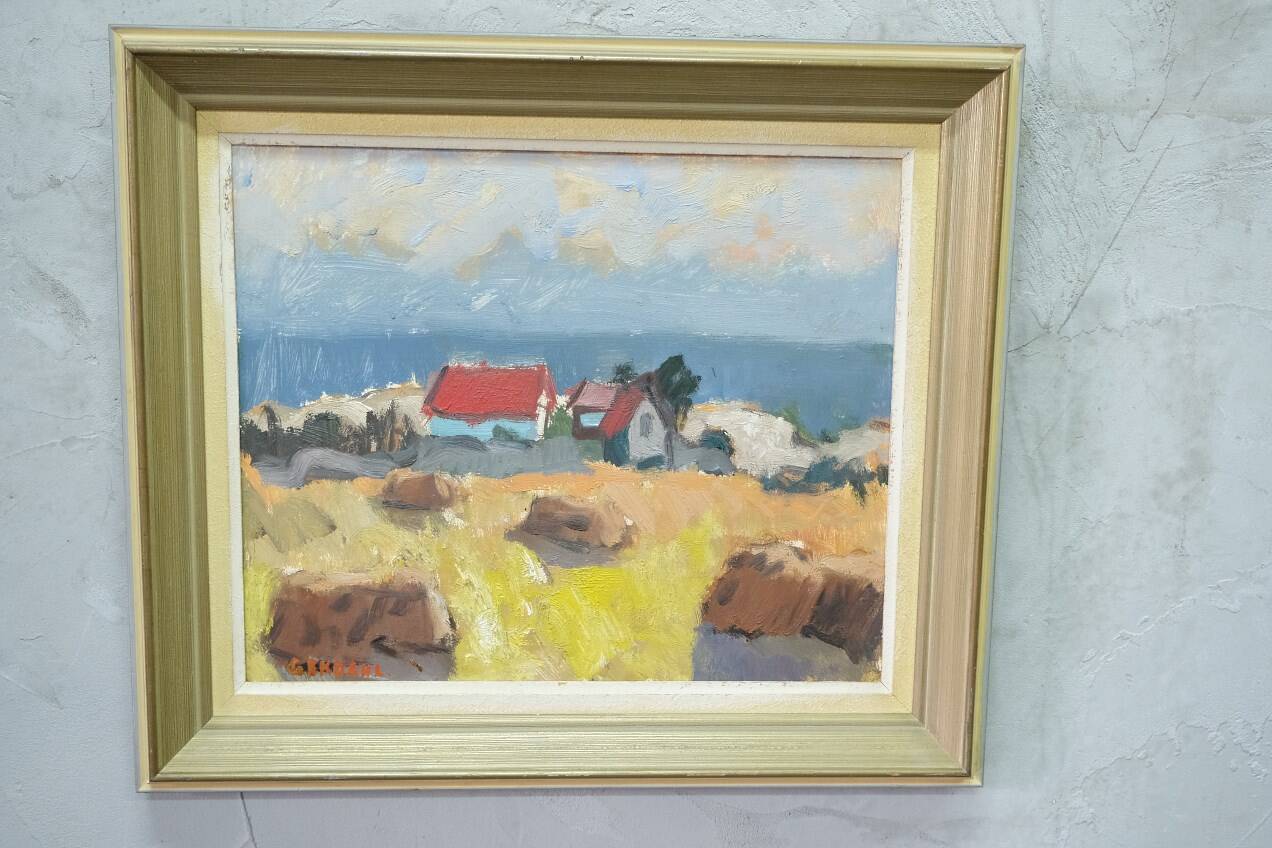 Gunnar Ekdahl,  Swedish Modern Landscape, Oil on Panel, 1960s, Framed