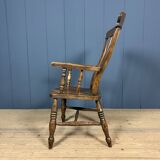 Brown English Windsor armchair with high back