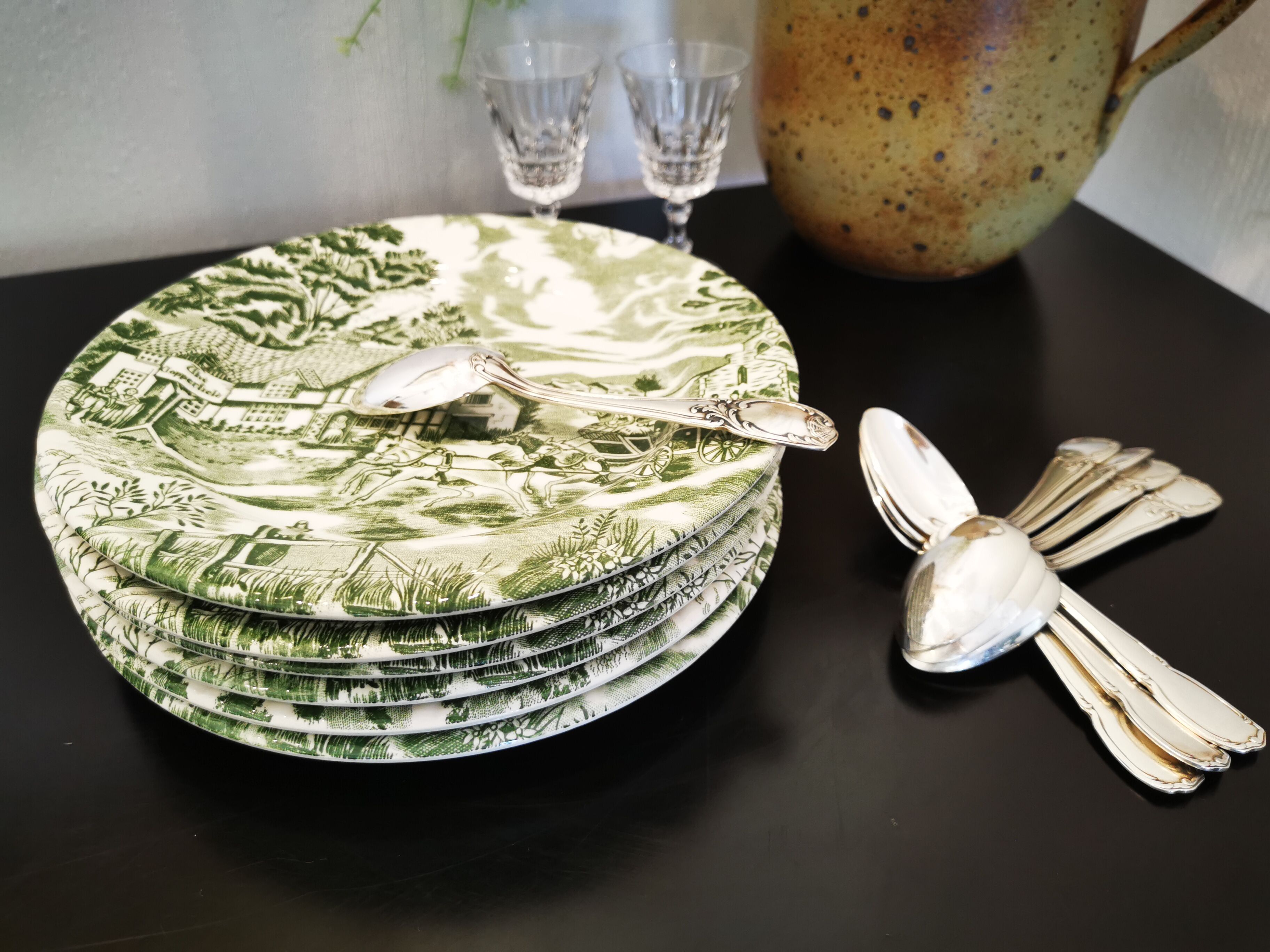 Set of 6 dessert plates English Style Lunéville