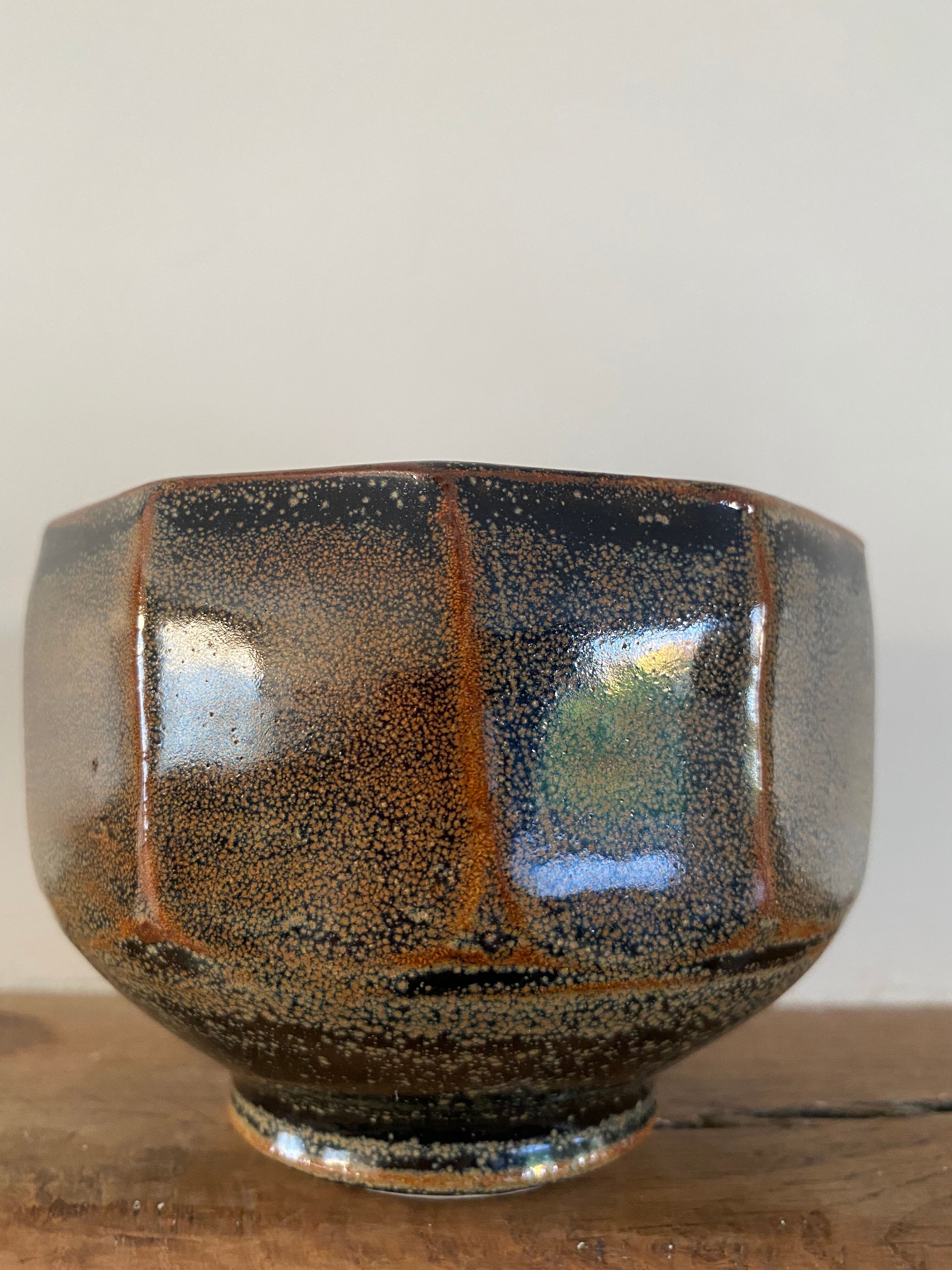 Glazed ceramic bowl signed