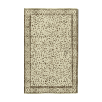 Hand-knotted antique turkish beige rug 180 cm x 292 cm