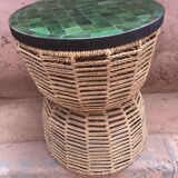 Nomadic table in doum with zellige top