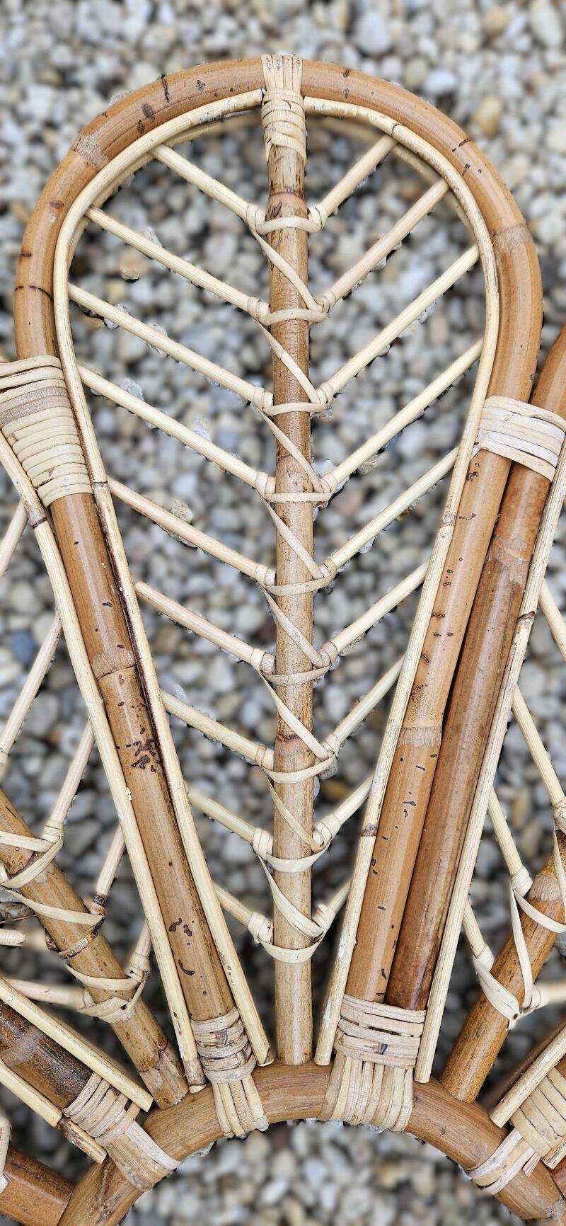 Peacock rattan headboard