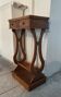 Lyre bedside table, cherry wood, 1960s.