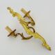 Antique double-light bronze wall light with acanthus leaves. 1950s