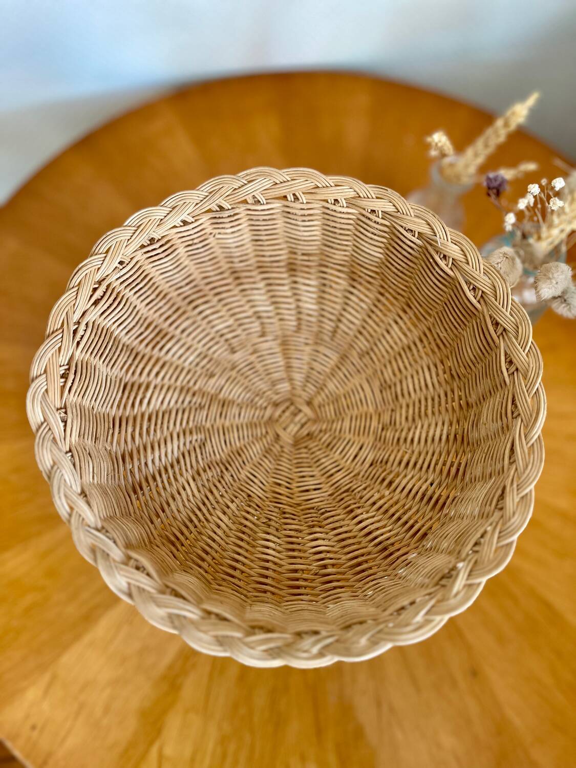 Vintage wicker fruit bowl