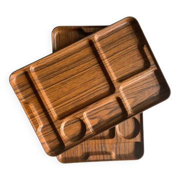 Vintage Caleppio meal trays from the 1970s (set of 2)