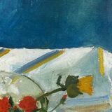Huile sur toile signe caulant a identifier nature morte aux fleurs