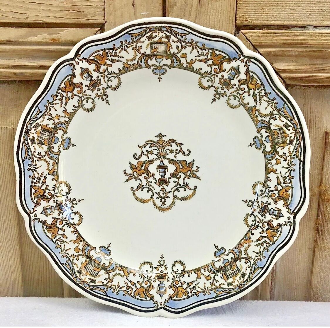 6 dessert plates dessert Gien the children at the press Dionysos 1938/1960