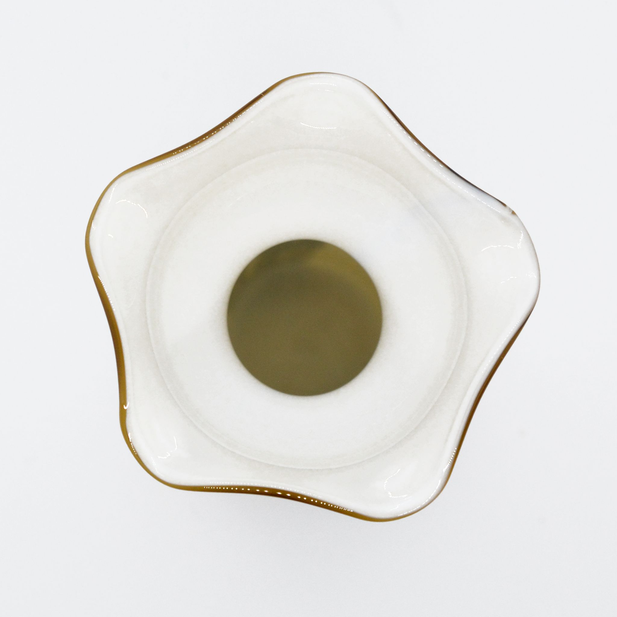 Glass vase V.B. opaline Florence, Italy of the 1970
