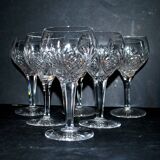 Baccarat set of 35 crystal glasses + 2 flower model carafes 9157 from 1907