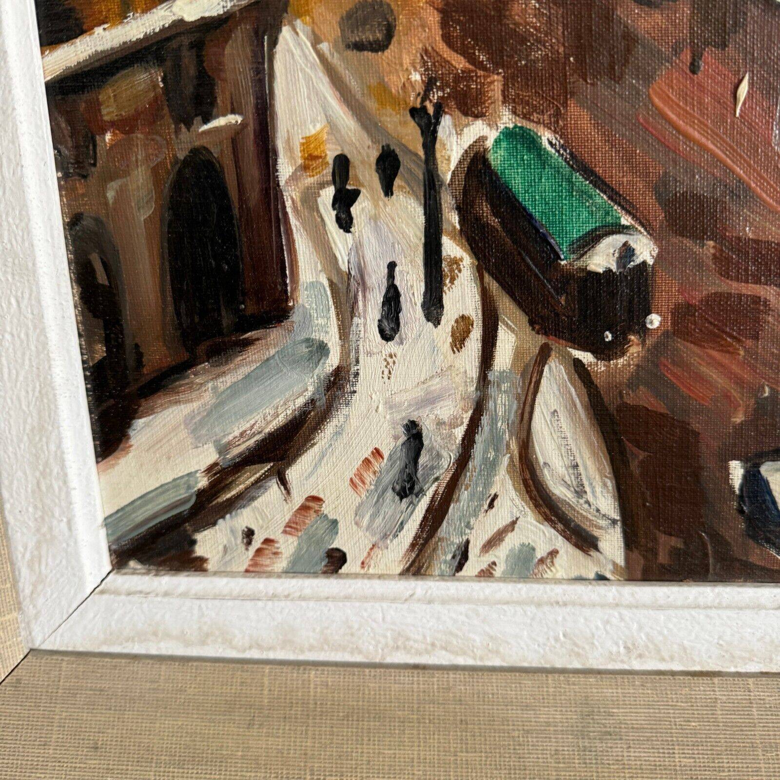 Oil on canvas boulevard scene in Paris 20th century in the style of Marquet