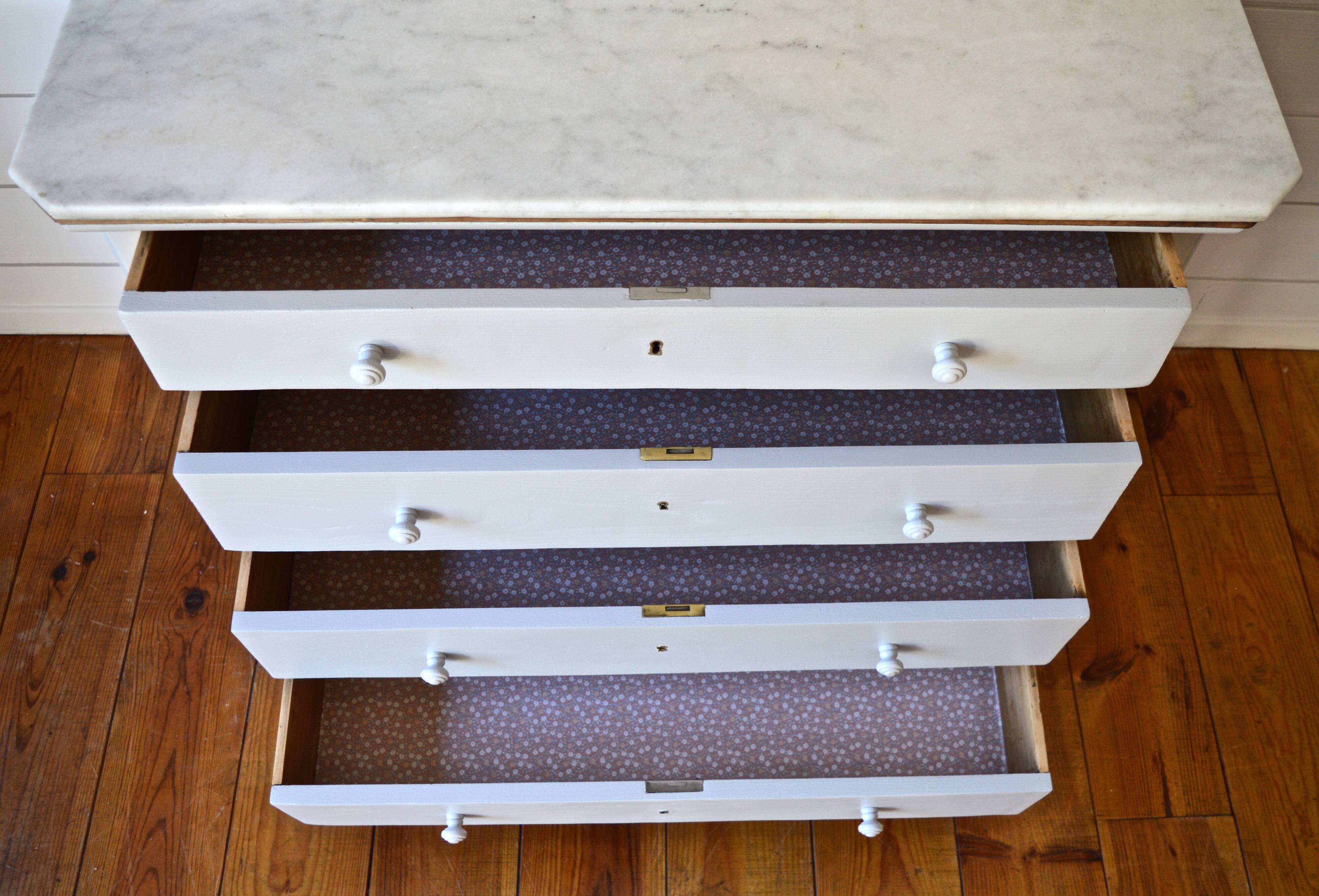 Marble chest of drawers