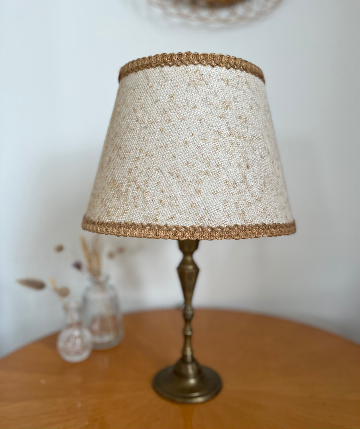 Golden brass candle holder lamp