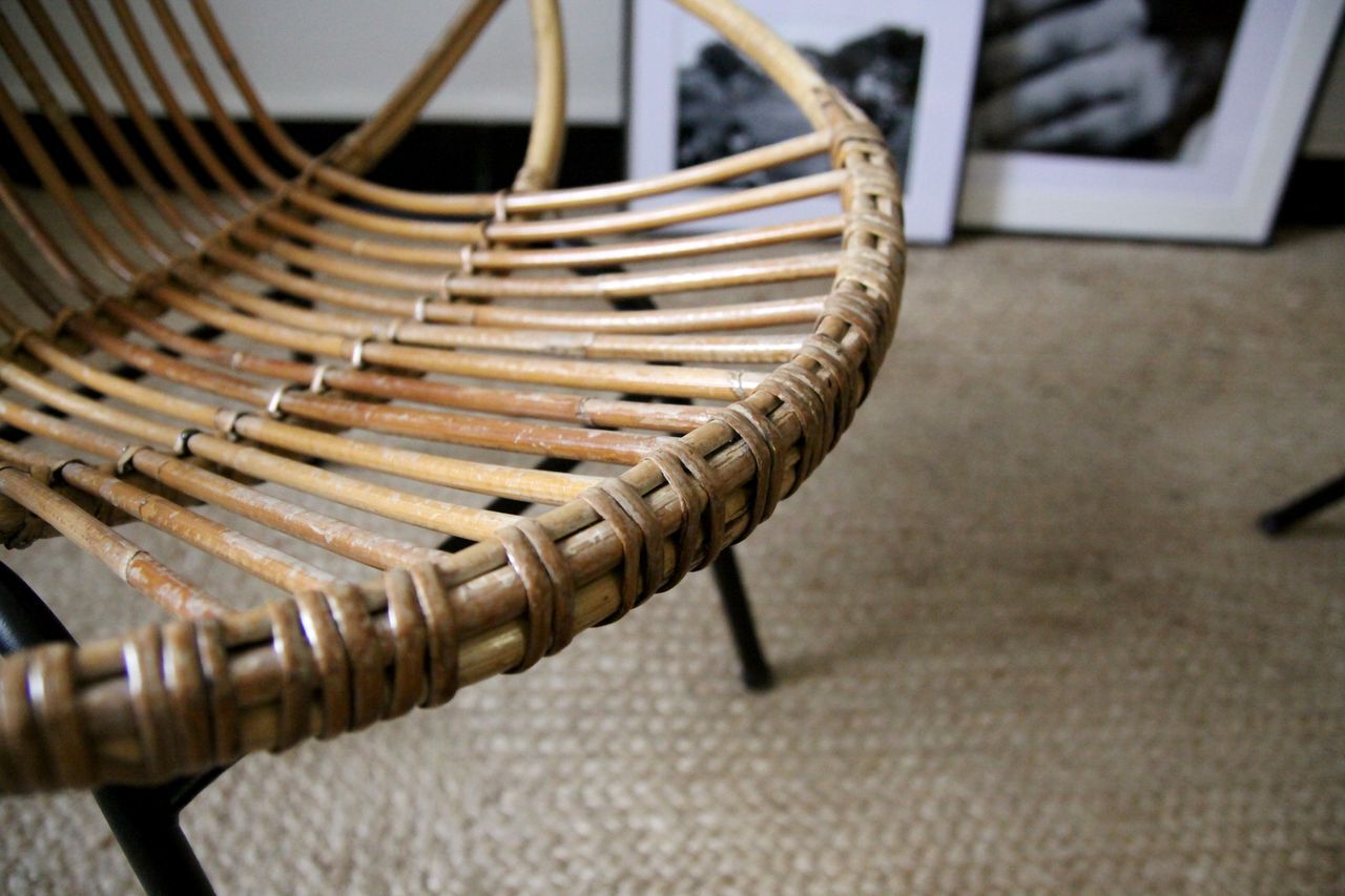 Pair of rattan armchairs
