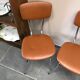 4 chaises métal et skai marron