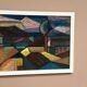 Large oil on panel by Josef Gustafsson, Cubist Landscape, Signed