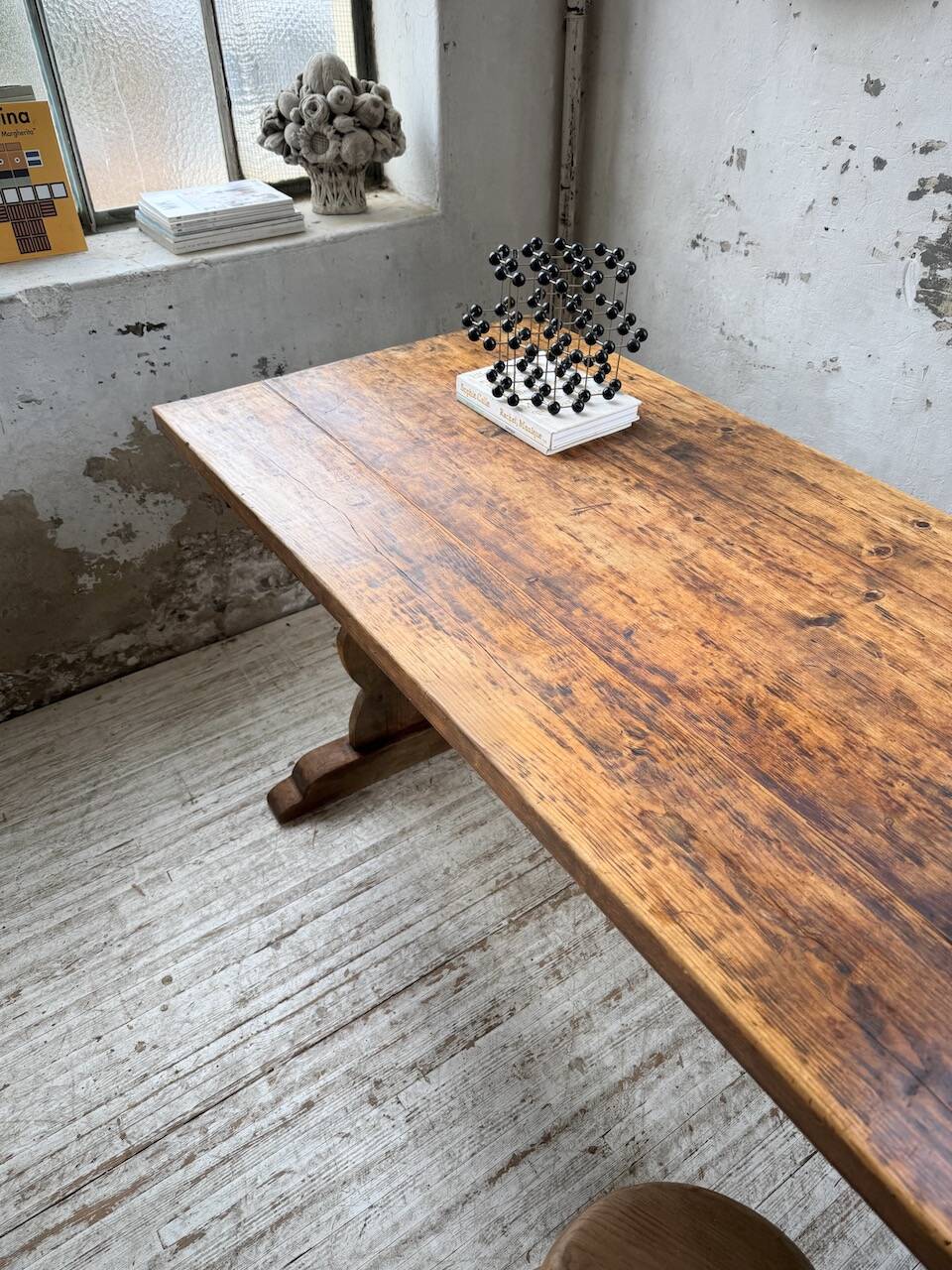 Monastery-style farmhouse table, pine, 210cm