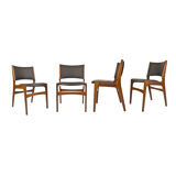 Ensemble de 4 chaises, Danemark, 60s