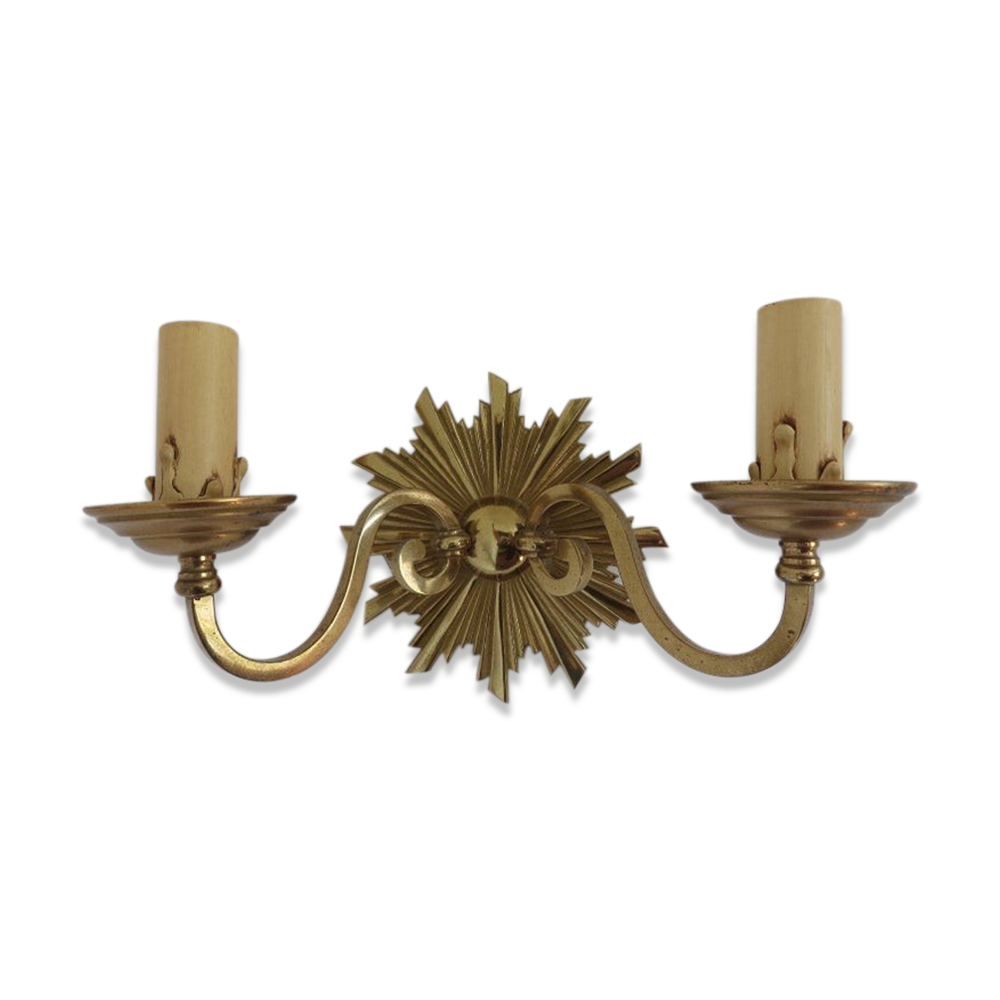 Wall lamp "little sun" in 70s golden brass