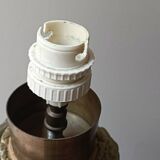 Pied de lampe opalin bleu et bronze