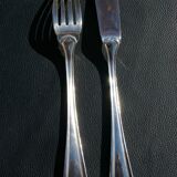 12 CHRISTOFLE Fish Cutlery Sets, CHEVRONS Art Deco model