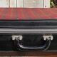 Vintage suitcase in red and skai Scottish fabric