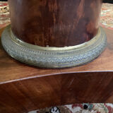 Mahogany pedestal table with marble top veneer