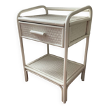 Vintage rattan bedside table from the 70s and 80s