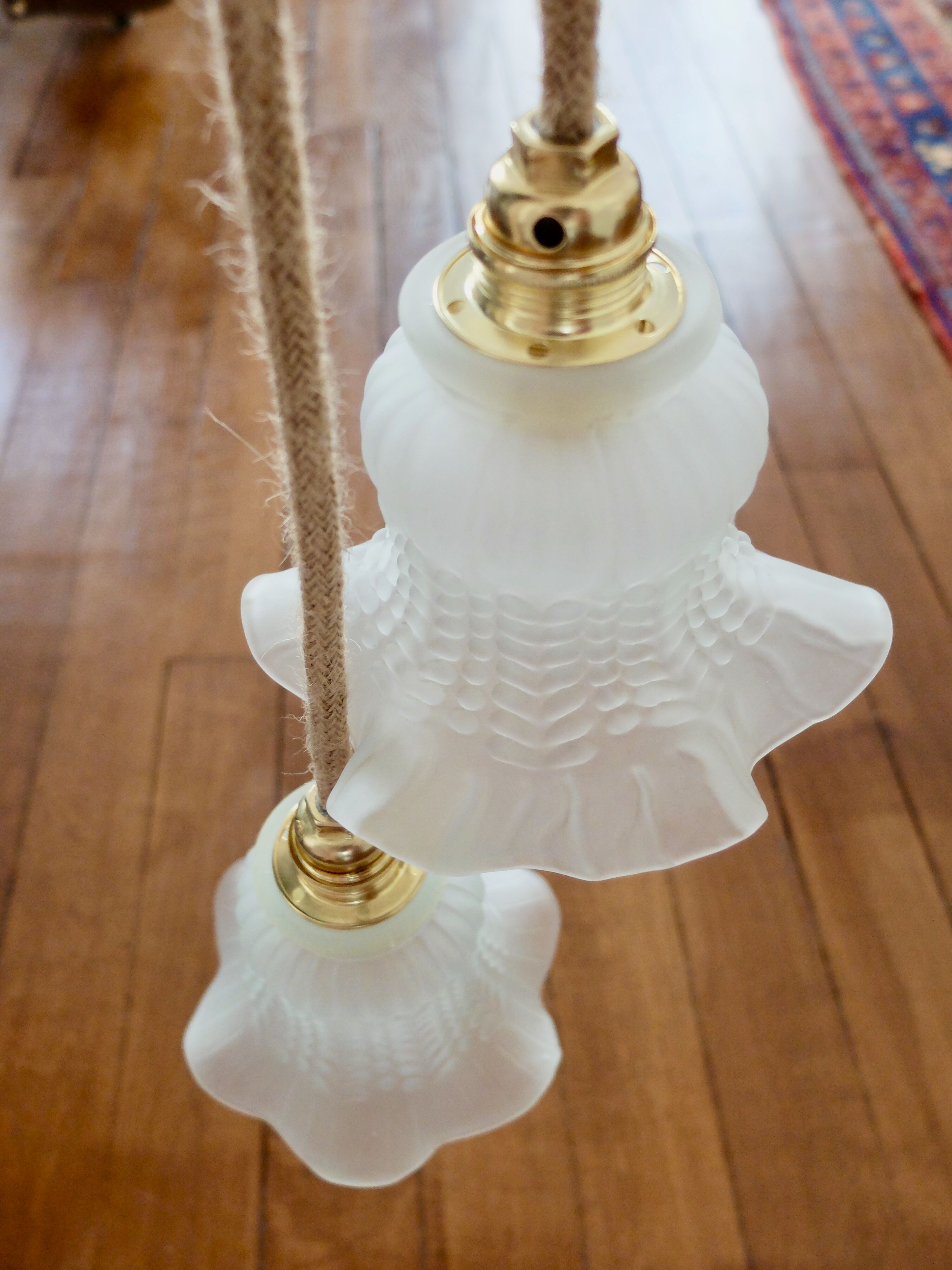 Hand lamp tulip suspension