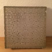 Applique Holophane carrée 31 cm verre ciselé années 50, plafonnier
