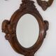 Miroir original en verre décoratif marron moyen, Europe, années 1960