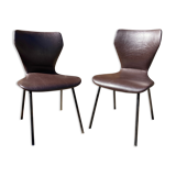 Paire de chaises en cuir